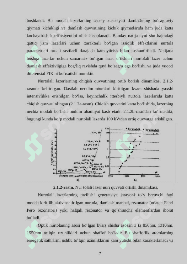 Nur tolali lazerlar va ularning amaliyotda qoʻllanilishi 7