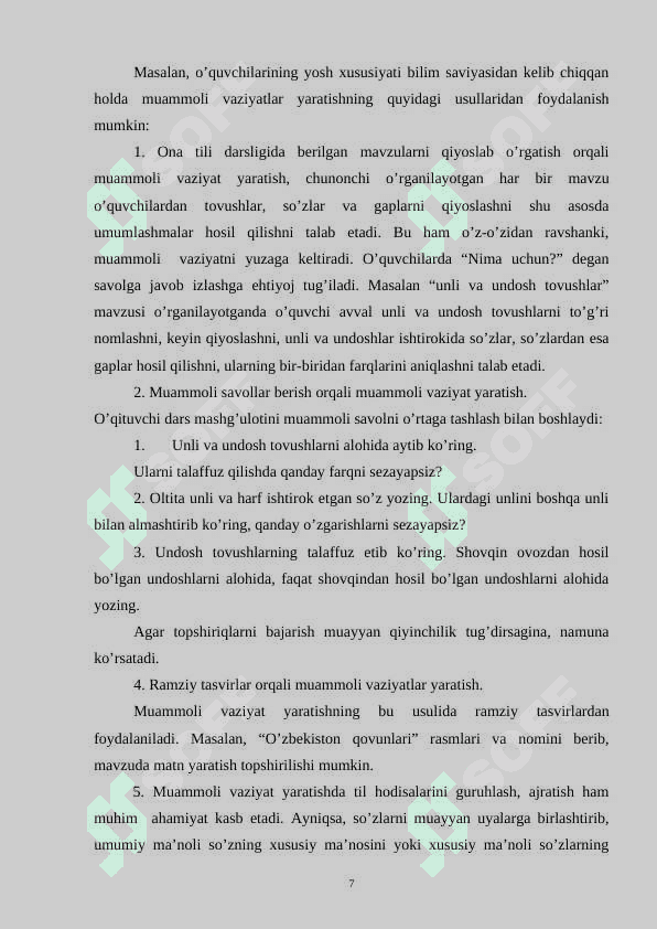 O'quvchilar mustaqil ish faoliyatini shakllantirishda pedagogik mahoratning o'rni 7