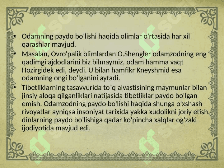 Insoniyatning paydo bo'lishi va ilk gominitlar 5