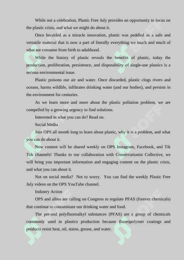 Reading. Our plastic planet 2