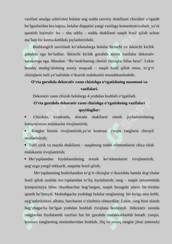 Maktabgacha ta'lim muassasasida dekorativ rasm chizishga o'rgatishning vazifalari 3