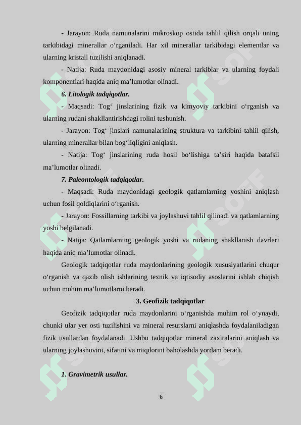 Ruda maydonlarining tadqiq qilish usullari 6