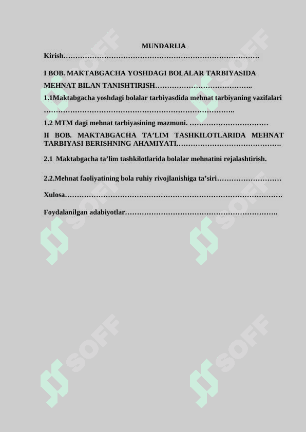 Maktabgacha ta'limda mehnat faoliyati 2