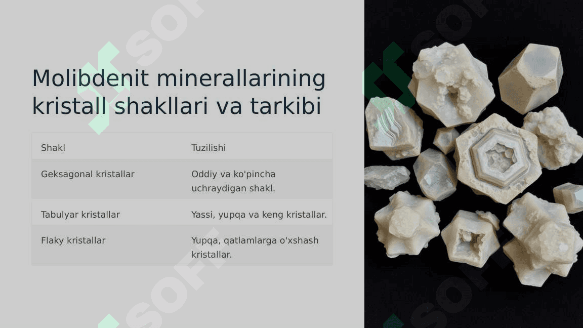 Molibdenit minerali haqida 4