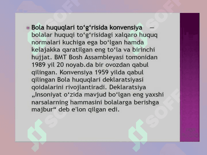 BMTning bola huquqlari to'g'risidagi konvensiyasi 3