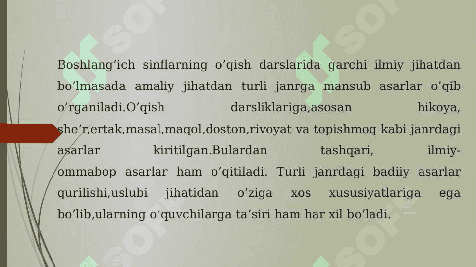 Har xil janrdagi asarlar bilan ishlashning o’ziga xos xususiyatlari 5