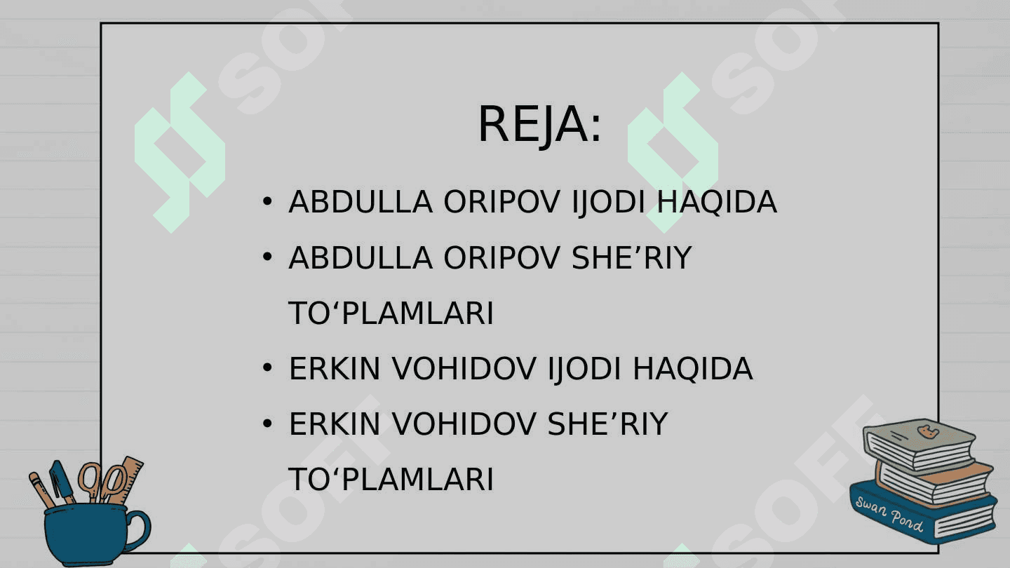 A. Oripov, E.Vohidov she'riy to'plamlari tahlili 2