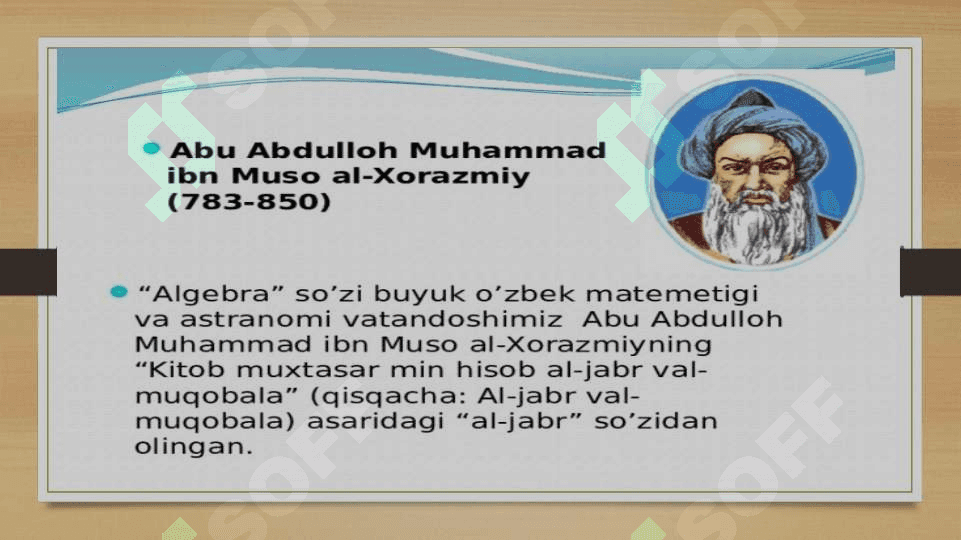 Abu Abdulloh Muhammad ibn Muso-Al Xorazmiyning didaktik g'oyalari 3