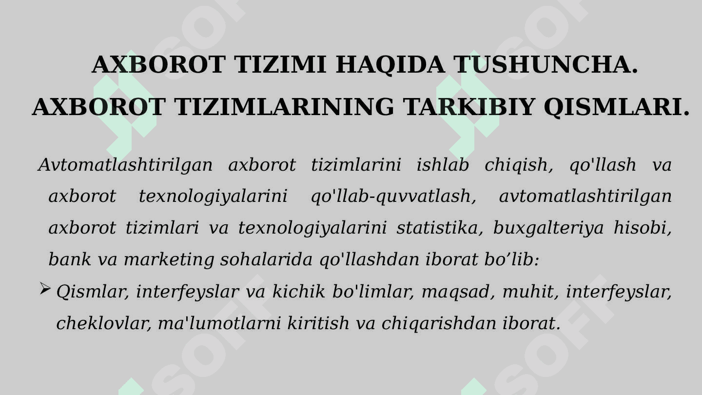 Avtomatlashgan axborot tizimlari 3