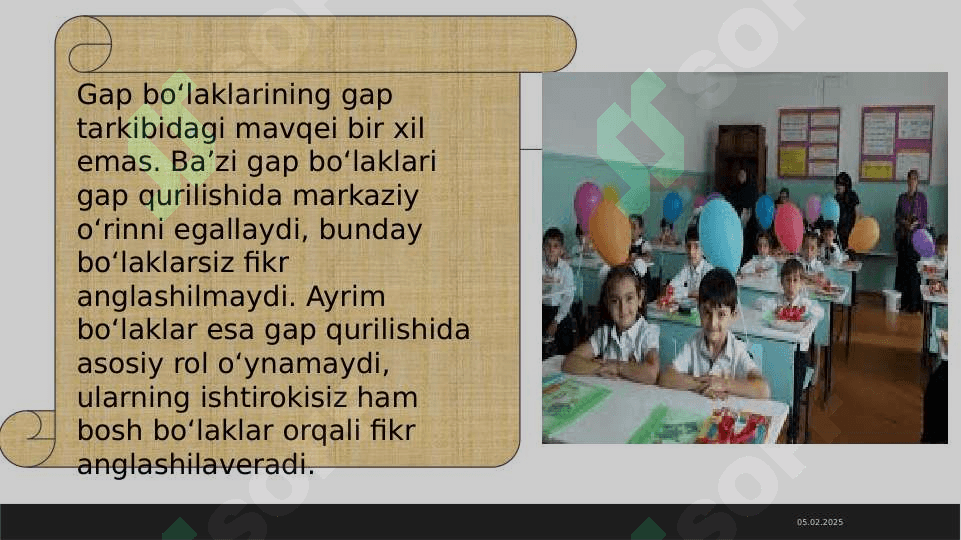 GAP BOʻLAKLARI HAQIDA UMUMIY MAʼLUMOT 4