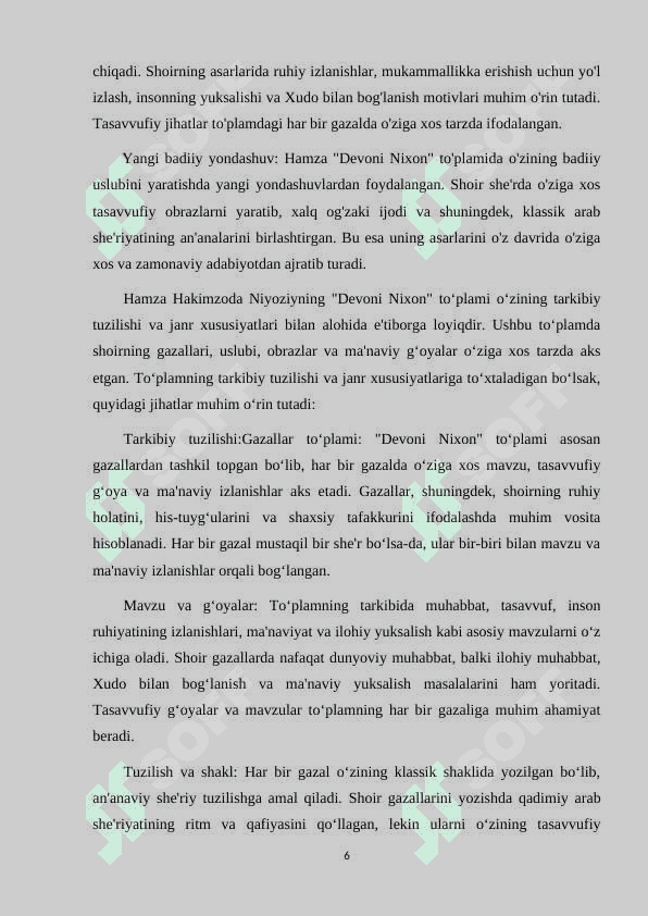 HAMZANING "DEVONI NIXON" TO'PLAMINING TUZILISHI VA G'AZALLAR BADIYATI 6