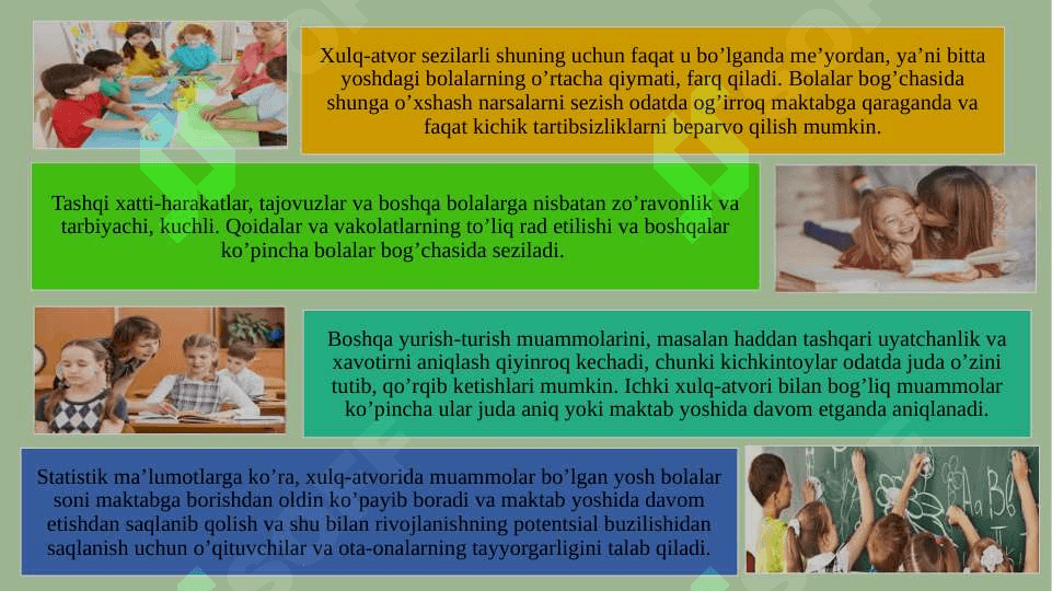 BOLALAR XULQ-ATVORIDAGI OG’ISHLARINI DIAGNOSTIKA QILISH 3