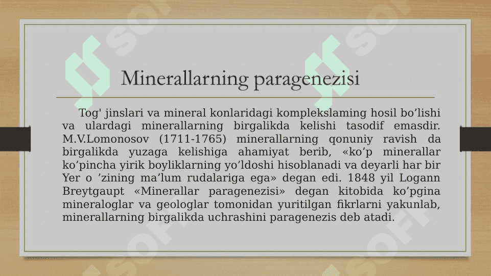 Minerallar paragenezi va minerallar assotsiatsiyasi nima 3