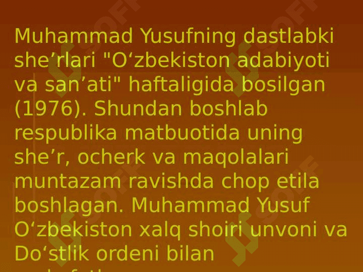 Muhammad Yusufni eslab. 4