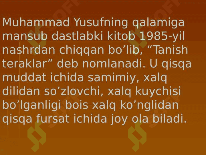Muhammad Yusufni eslab. 5