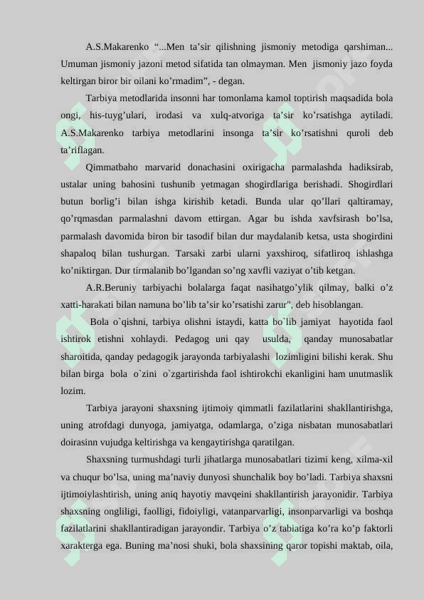 Tarbiya jarayonining mohiyati va mazmuni. Tarbiya qonuniyatlari va tamoyillari.  Tarbiya metodlari va tarbiya turlari 5