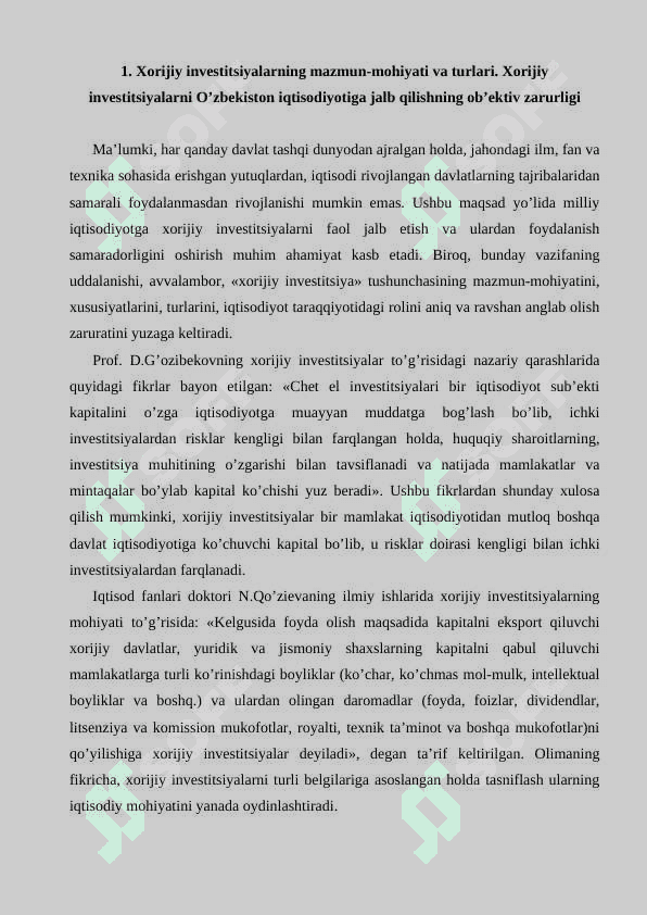 Iqtisodiyotni rivojlantirishning bozor modeli. 2