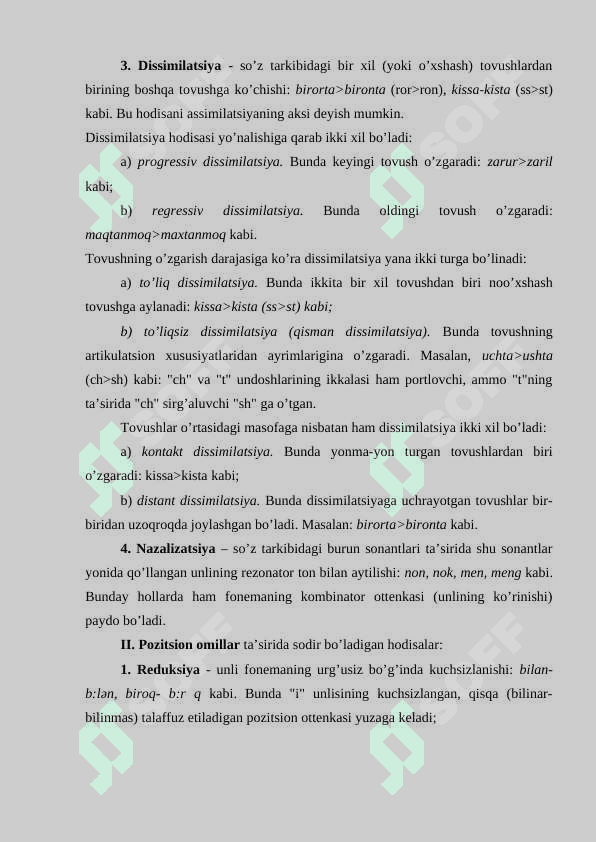 Kombinator omillar ta’sirida yuz beradigan fonetik hodisalar. 4