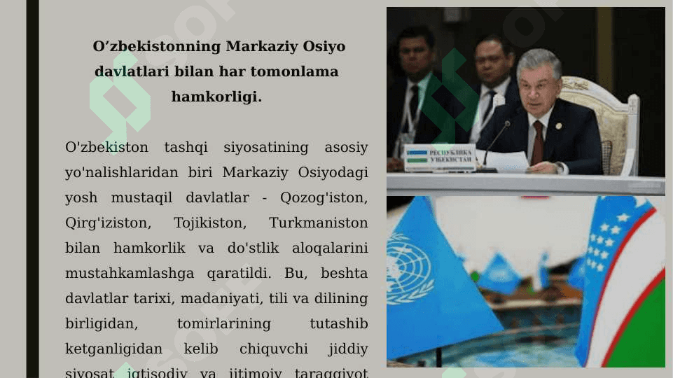 O‘ZBEKISTONNING MARKAZIY OSIYODA TINCHLIK VA BARQARORLIKNI TA‘MINLASHDAGI O‘RNI 3