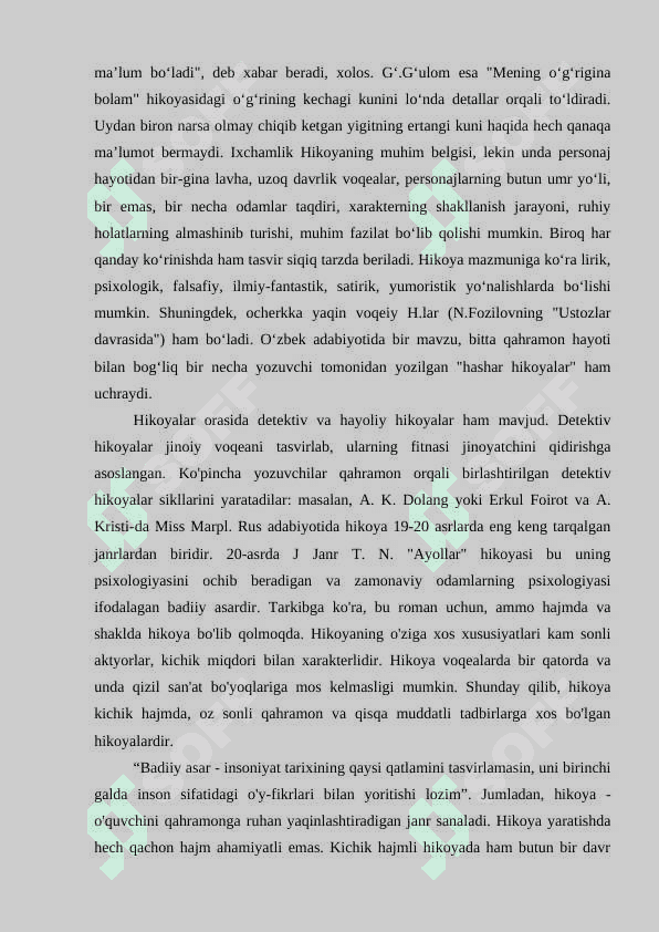 ZAMONAVIY O`ZBEK HIKOYACHILIGI: YANGICHA TALQIN VA TENDENSIYALAR 6