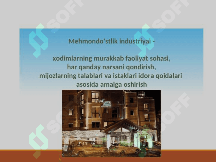 Mehmondo'stlik industriyasining tarkibiy komponentlari 3