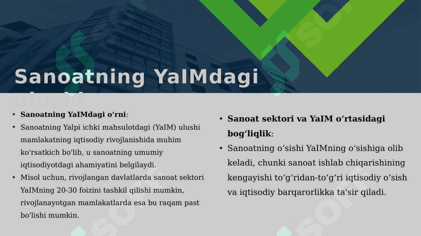 SANOATDA ISHLAB CHIQARISHNING MAKRO IQTISODIY KO'RSATKICHLAR TAHLILI 4