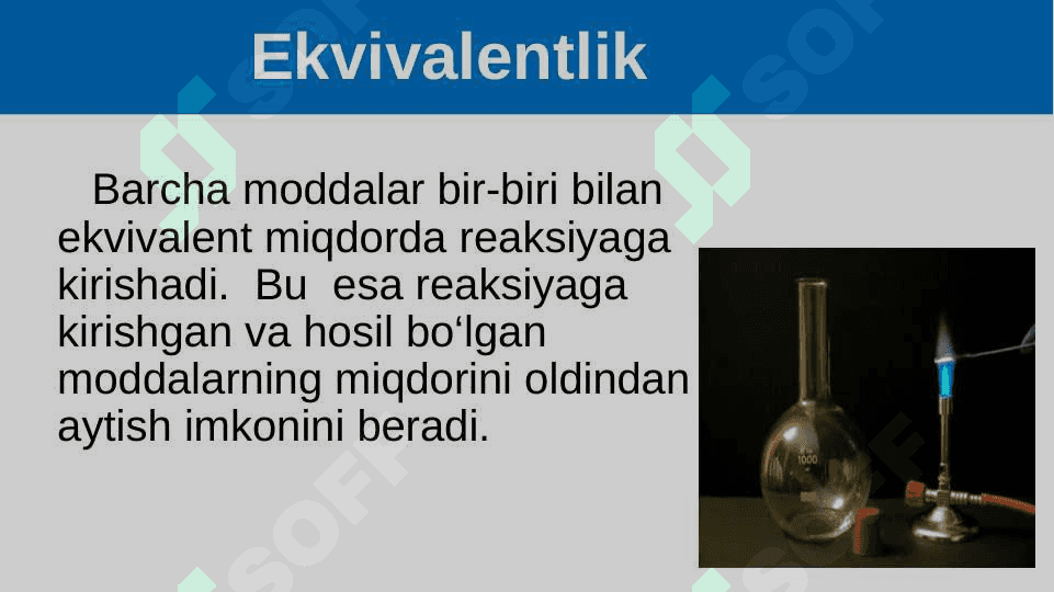 Ekvivalentlik qonuni. 2
