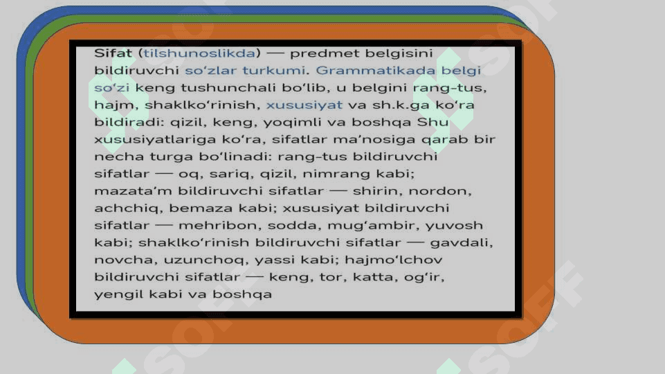 SIFAT SOʻZ TURKUMI 3