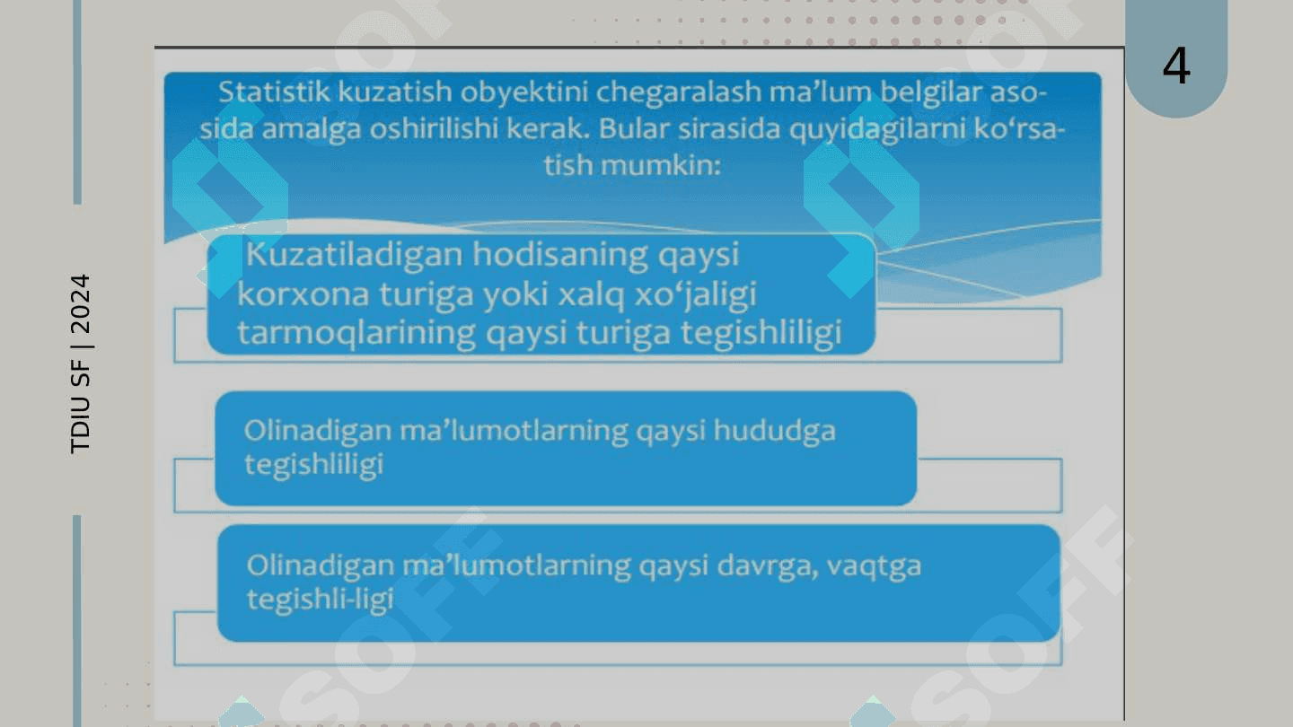 Statistik kuzatishda yangi axborot texnologiyalarining qo’llanilishi 4