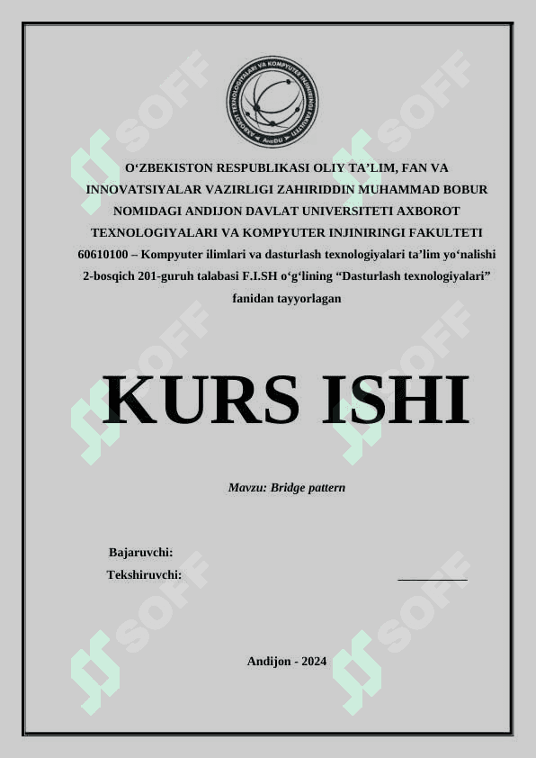 Bridge pattern "kurs ishi" 2