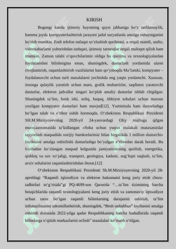 Java va UML va Filter patterni mavzularida "kurs ishi" 4