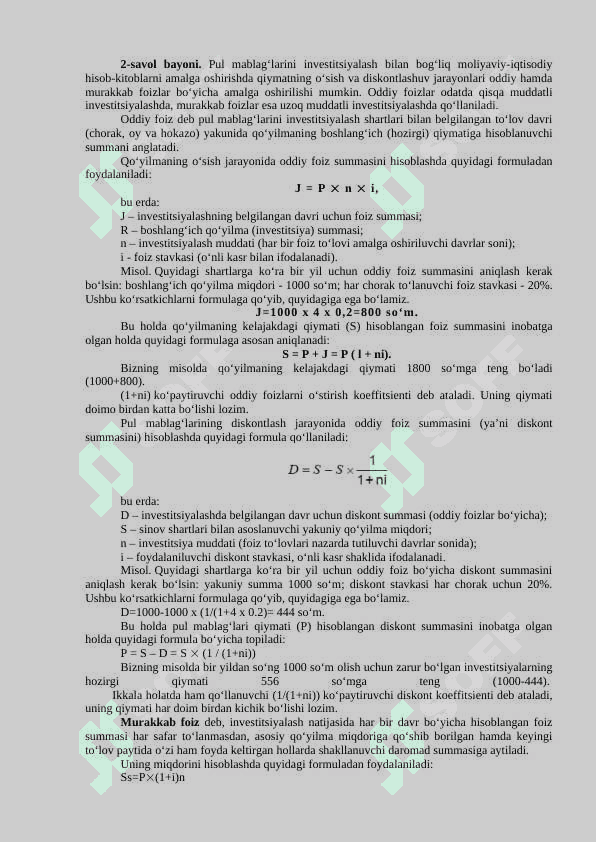 MOLIYAVIY MENEJMENTNING MATEMATIK ASOSLARI 2