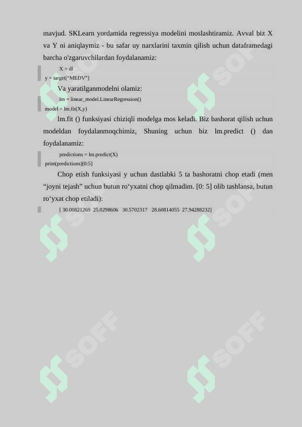 CHIZIQLI REGRESSIYA 6