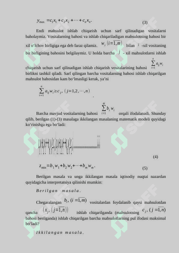 CHIZIQLI PROGRAMMALASHDA IKKILANGAN MASALA 2