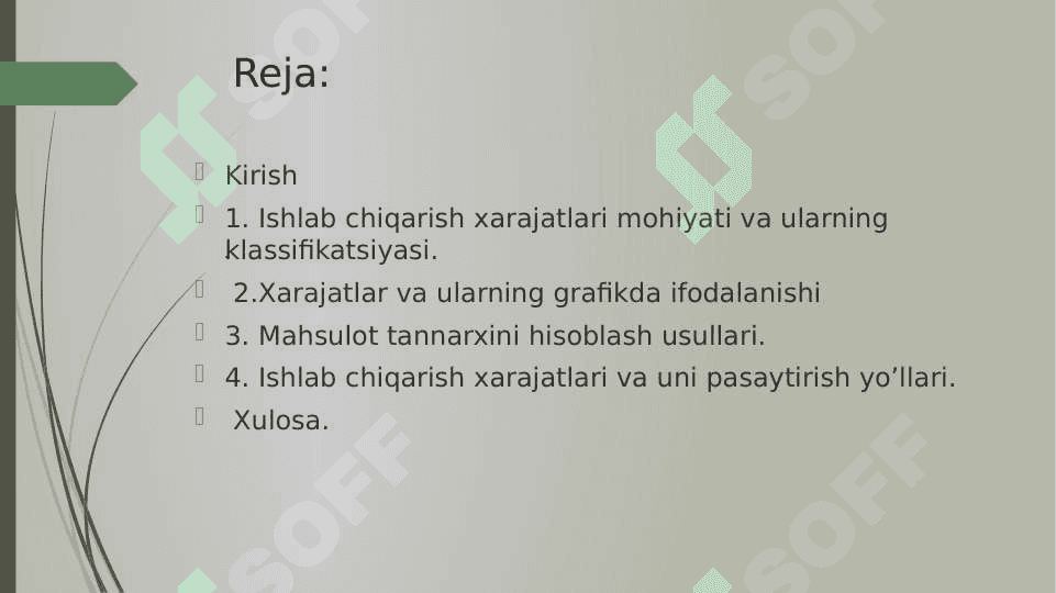 ISHLAB CHIQARISH HARAJATLARI VA ULARNI KAMAYTIRISH USULLARI. 2