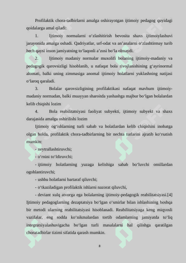 Yoshlar oʻrtasidagi deviant xulq-atvor profilaktikasi 8