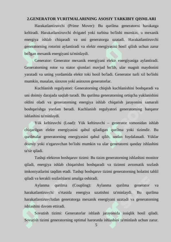 GENERATOR YURITMALAR 4