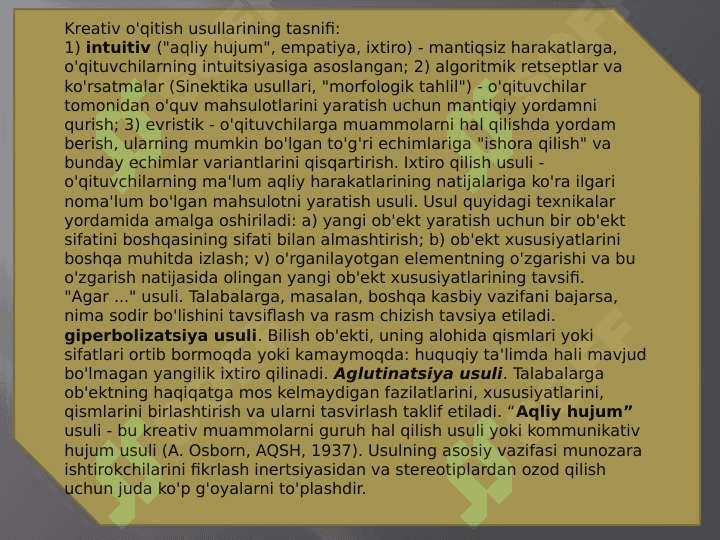 Kreativ pedagogika fanini 4