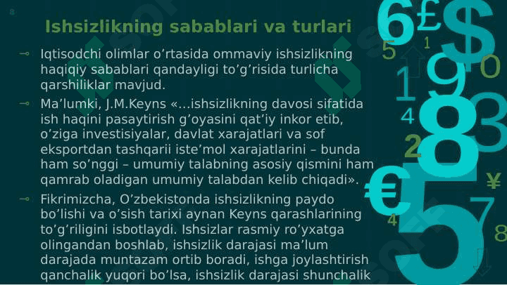 Tabiiy ishsizlik nazariyasi 8