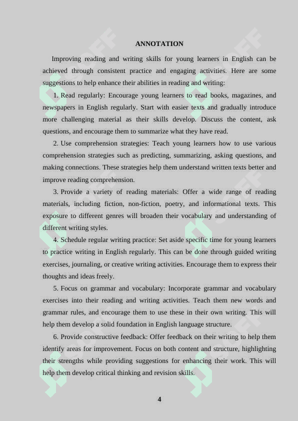 How to improve reading and writing skills in English for young learners 4
