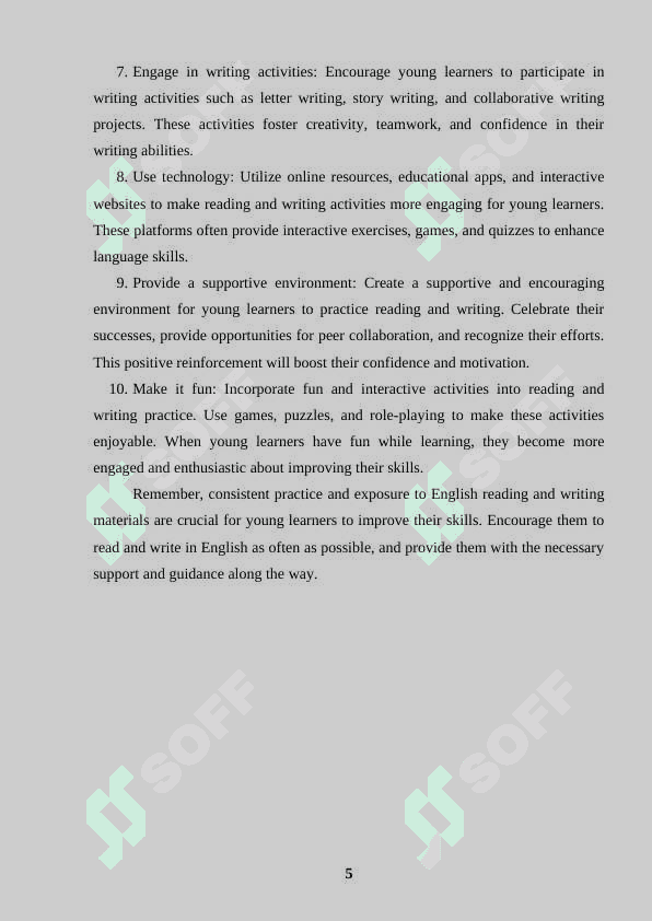 How to improve reading and writing skills in English for young learners 5