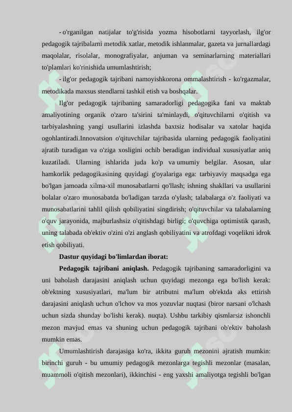 ILG’OR NOVATOR- PEDAGOGLARNING ISH TAJRIBASINI O’RGANISH. 4