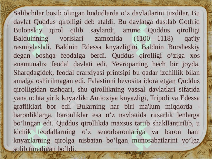 IX-XV asrlarda G'arbiy Yevropa. Salib yurishlari davri 6