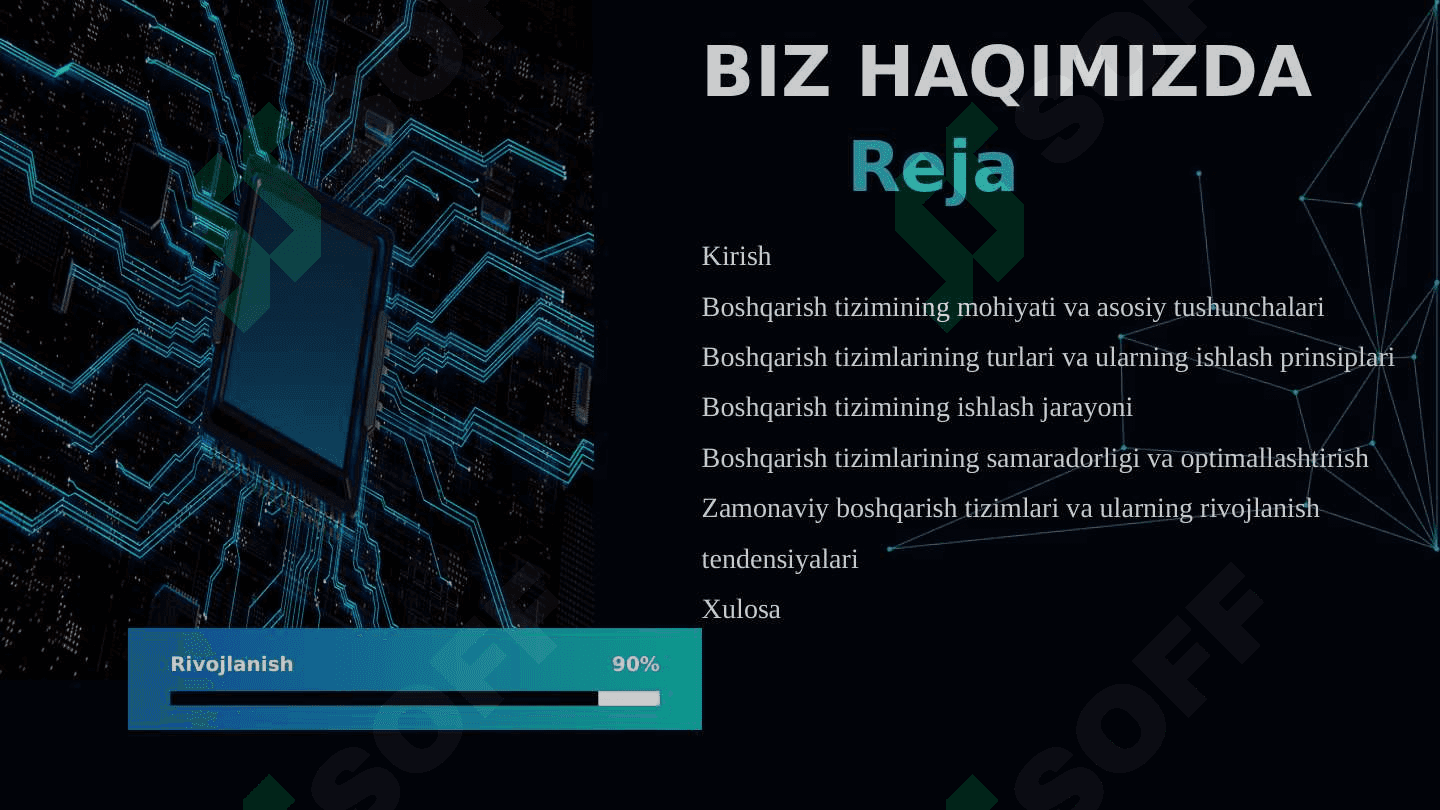 Boshqarish tizimining ishlashi 2