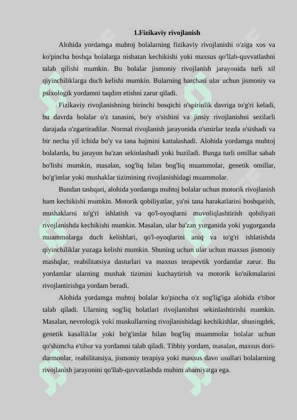 O'spirinlik va o'smirlik yoshidagi alohida yordamga muhtoj bolalarni rivojlanishini o'ziga xosligi 3