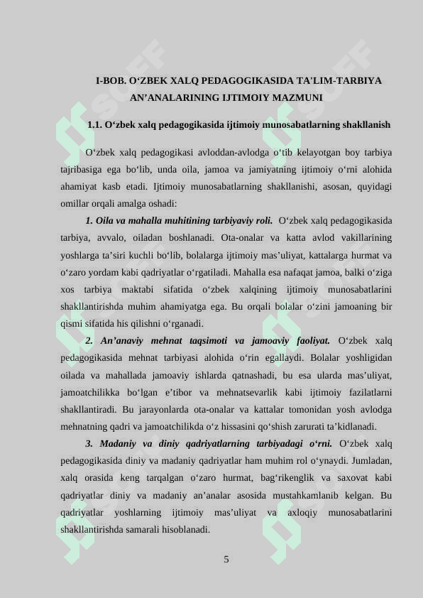 O'ZBEK XALQ PEDAGOGIKASIDA TA'LIM-TARBIYA MASALASINING IJTIMOIY XARAKTERI 5