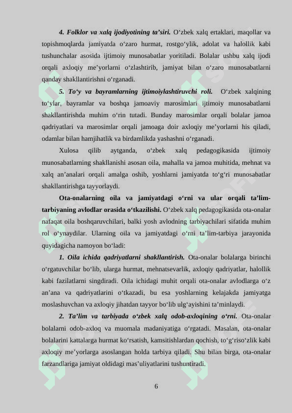 O'ZBEK XALQ PEDAGOGIKASIDA TA'LIM-TARBIYA MASALASINING IJTIMOIY XARAKTERI 6