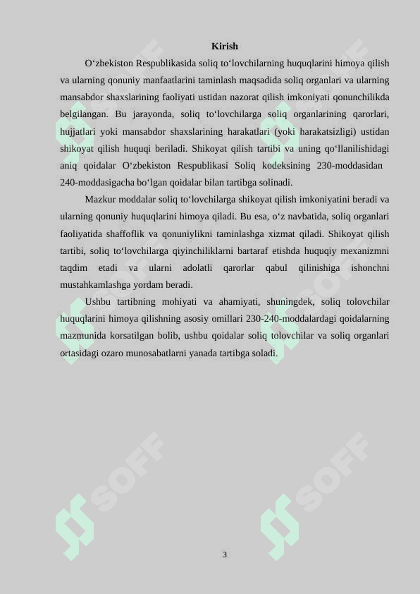 Soliq organlari hujjatlari va  ular mansabdor shaxslarining harakatlari  (harakatsizligi) ustidan shikoyat berish 3