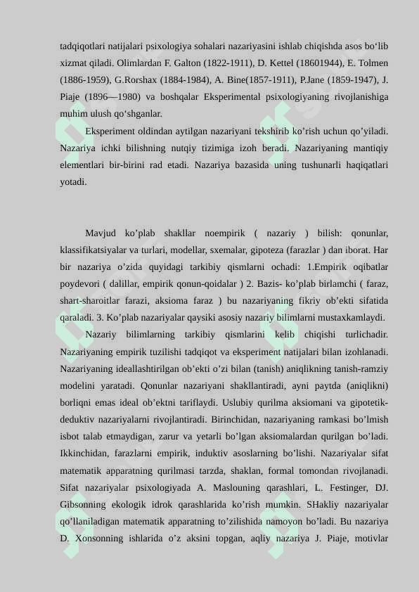 Psixologik eksperimentning mazmuni va xususiyatlari 6