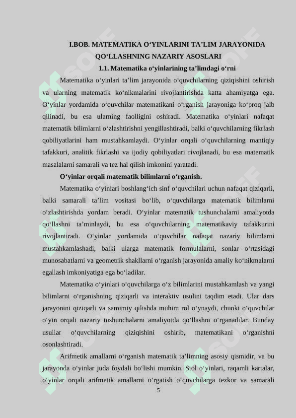 Matematika o'yin ta'lim metodi sifatida 5